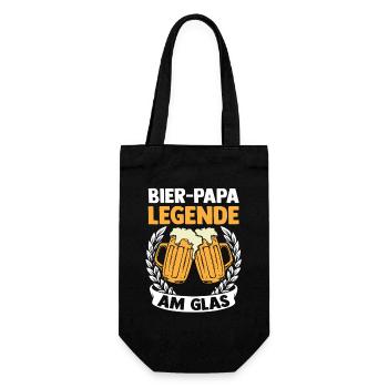 Bier Vater Vatertag Papa - Geschenkbeutel für Flaschen - Schwarz - Vorne
