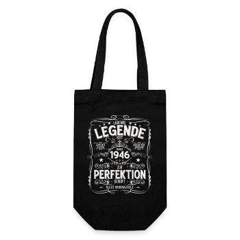 80th Birthday Gift Husband Vintage March 1946 - Gift Bag for Bottles - black - Front