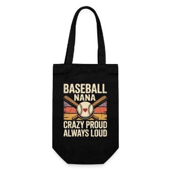 Baseball Nana: Crazy Proud Always Loud - Gift Bag for Bottles - black - Front