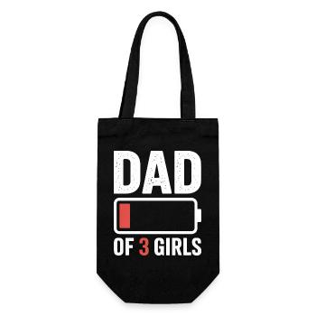 T-shirt Icône de la batterie Papa de trois filles - Sac à bouteille - noir - Devant