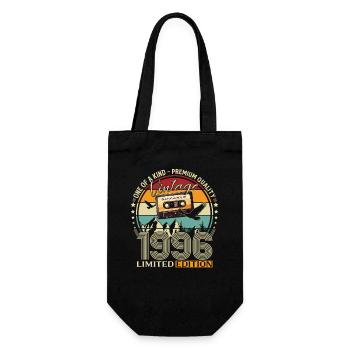 30th Birthday Gift Husband Vintage March 1996 - Gift Bag for Bottles - black - Front