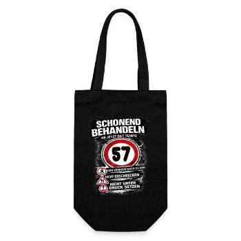 Treat Gently Traffic Sign 57 Birthday - Gift Bag for Bottles - black - Front