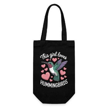Hummingbird Sayings Hummingbird Funny Hummingbird Gift - Gift Bag for Bottles - black - Front