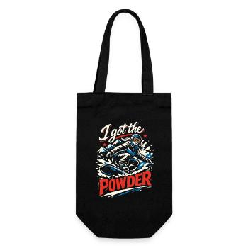 Snowboard | I Got The Powder | Pulverschnee - Geschenkbeutel für Flaschen - Schwarz - Vorne