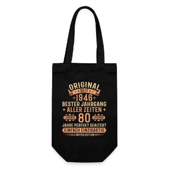 80th Birthday 1946 Vintage Legend Gift - Gift Bag for Bottles - black - Front