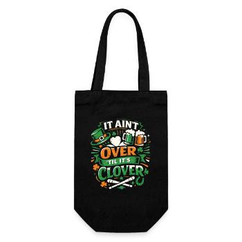 It ain't over til it's clover | St Patrick's Day - Geschenkbeutel für Flaschen - Schwarz - Vorne