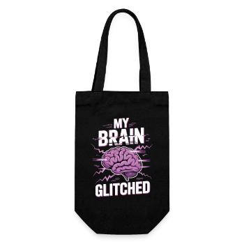 T-shirt de nerd drôle : mon cerveau a buggé - Sac à bouteille - noir - Devant