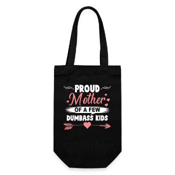 Stolze Mutter der dummen Kinder Lustiges Mama-Shirt - Geschenkbeutel für Flaschen - Schwarz - Vorne