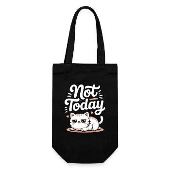 Katzen Spruch Not Today Büro Cat Homeoffice Katze - Geschenkbeutel für Flaschen - Schwarz - Vorne