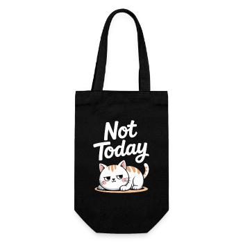 Katzen Spruch Not Today Büro Cat Homeoffice Katze - Geschenkbeutel für Flaschen - Schwarz - Vorne