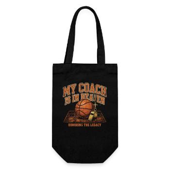 My Coach Is In Heaven Christian Basketball - Gift Bag for Bottles - black - Front