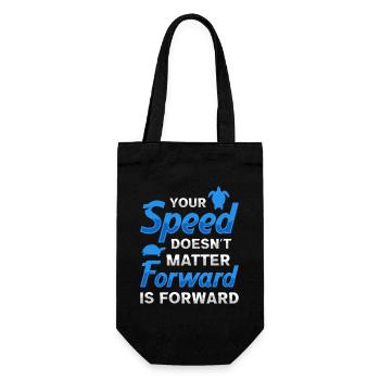 Forward is Forward Motivational Turtle Quote Art - Gift Bag for Bottles - black - Front