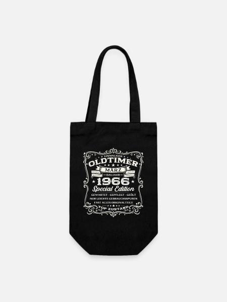 60. Geburtstag Geschenk Mann Oldtimer März 1966 - Geschenkbeutel für Flaschen - Schwarz