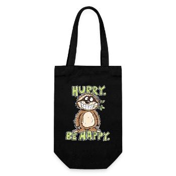 Hurry Be Happy Sloth - Gift Bag for Bottles - black - Front