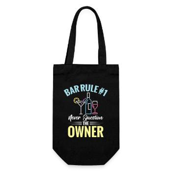  Bartender Waitress Bar Owner Cocktail Lover Pub - Gift Bag for Bottles - black - Front