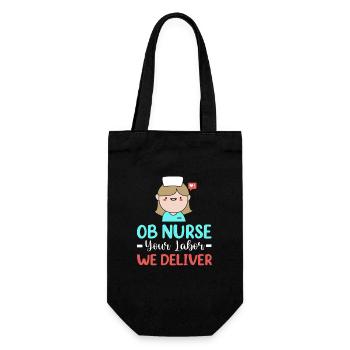 Pregnancy Hospital Nurse - Gift Bag for Bottles - black - Front