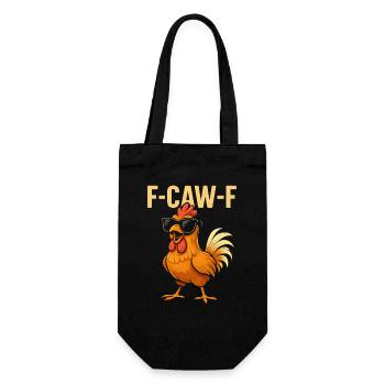 F-Caw-F Cooler Hahn Humor Spruch Lustig Tiere - Geschenkbeutel für Flaschen - Schwarz - Vorne