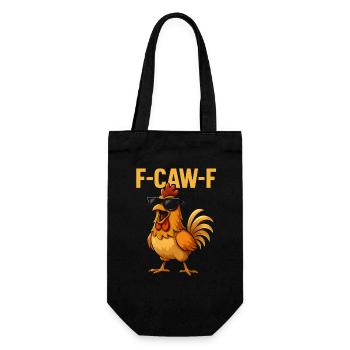 F-Caw-F Cooler Hahn Humor Spruch Lustig Tiere - Geschenkbeutel für Flaschen - Schwarz - Vorne