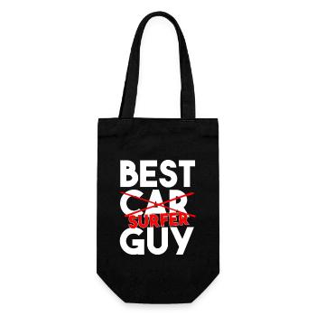 Bester Surfer-Typ Lustige Surf-Typografie - Geschenkbeutel für Flaschen - Schwarz - Vorne