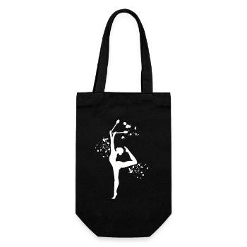 Gymnast With Clubs Rhythmic Gymnastics - Gift Bag for Bottles - black - Front