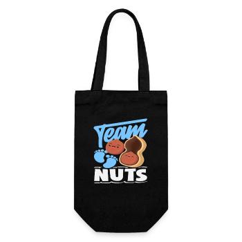 Team Nuts Funny Gender Reveal Boy - Gift Bag for Bottles - black - Front
