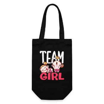 Team Mädchen Gender Reveal Party Pink - Geschenkbeutel für Flaschen - Schwarz - Vorne