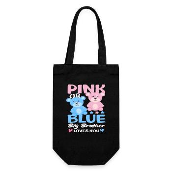 Pink Or Blue Big Brother Loves You - Gift Bag for Bottles - black - Front