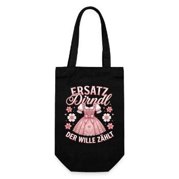 Trachten T-Shirt Damen Trachtenshirt Dirndl Shirt - Geschenkbeutel für Flaschen - Schwarz - Vorne