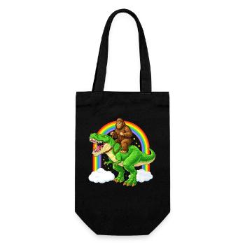 Bigfoot chevauchant un T-Rex Dinosaur Rainbow - Sac à bouteille - noir - Devant
