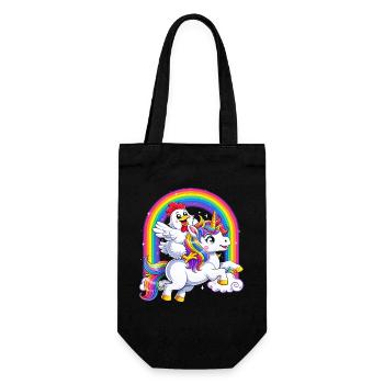 Chevauchant une licorne de poulet, amoureux de la licorne, arc-en-ciel drôle. - Sac à bouteille - noir - Devant