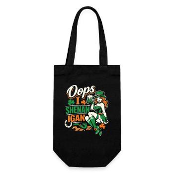 Oops I Shenanigan | Leprechaun St Patrick's Girl - Geschenkbeutel für Flaschen - Schwarz - Vorne