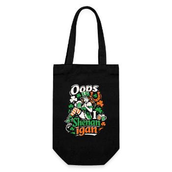 Oops I Shenanigan | Leprechaun St Patrick's Girl - Geschenkbeutel für Flaschen - Schwarz - Vorne