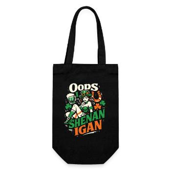 Oops I Shenanigan | Leprechaun St Patrick's Girl - Geschenkbeutel für Flaschen - Schwarz - Vorne