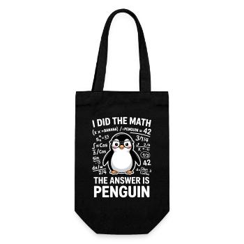 Mathe Sprüche Pinguin Lustiges Mathe Geschenk - Geschenkbeutel für Flaschen - Schwarz - Vorne