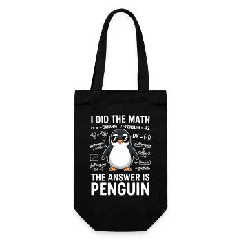 Mathe Sprüche Pinguin Lustiges Mathe Geschenk - Geschenkbeutel für Flaschen - Schwarz - Vorne