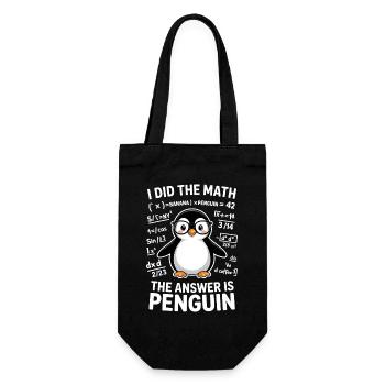Mathe Sprüche Pinguin Lustiges Mathe Geschenk - Geschenkbeutel für Flaschen - Schwarz - Vorne