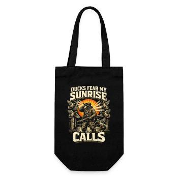 Duck Hunt Ducks Fear My Sunrise Calls - Gift Bag for Bottles - black - Front