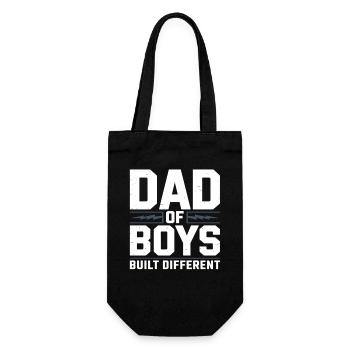 Dad of Boys – Stolzer Jungen Papa Spruch - Geschenkbeutel für Flaschen - Schwarz - Vorne