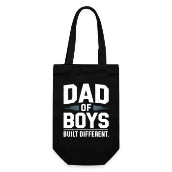 Dad of Boys – Stolzer Jungen Papa Spruch - Geschenkbeutel für Flaschen - Schwarz - Vorne
