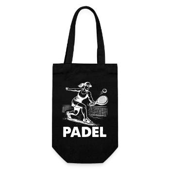 Padel Player Silhouette Sportler Court Outfit - Geschenkbeutel für Flaschen - Schwarz - Vorne