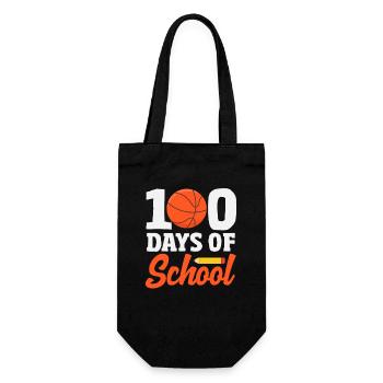 100 Tage Schule Basketball Sport Design - Geschenkbeutel für Flaschen - Schwarz - Vorne