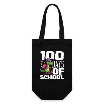 100 Days School Dinosaur Scooter - Gift Bag for Bottles - black - Front