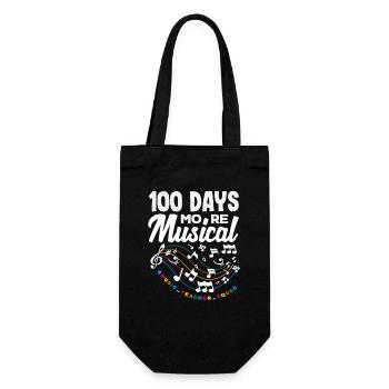 100 Tage Musikalischer Musiklehrer Design - Geschenkbeutel für Flaschen - Schwarz - Vorne