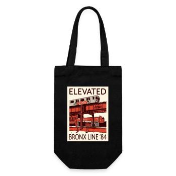 Elevated Bronx Line 84 Grafik - Geschenkbeutel für Flaschen - Schwarz - Vorne