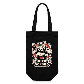 Schlechtes Vorbild Bulldog Cartoon - Gift Bag for Bottles - black - Front