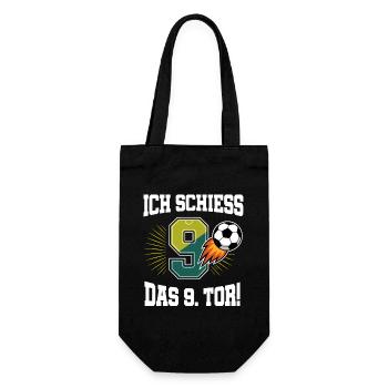 Ich Schiess 9. Tor Lustig 9. Geburtstag Fußball - Geschenkbeutel für Flaschen - Schwarz - Vorne