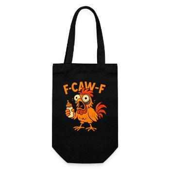 F-CAW-F Eltern Hahn Huhn Humor Geschenkidee - Geschenkbeutel für Flaschen - Schwarz - Vorne