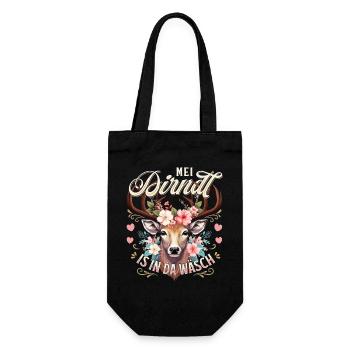 Tracht Ersatz Dirndl Shirt Damen Trachtenshirt - Geschenkbeutel für Flaschen - Schwarz - Vorne
