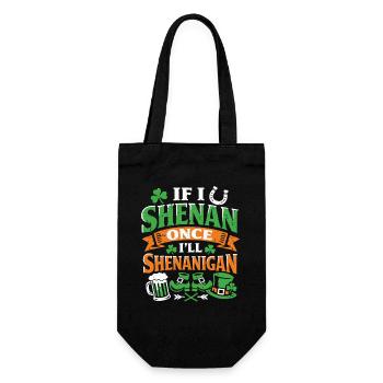 Ready vor Shenanigans | St. Patrick's Day - Geschenkbeutel für Flaschen - Schwarz - Vorne