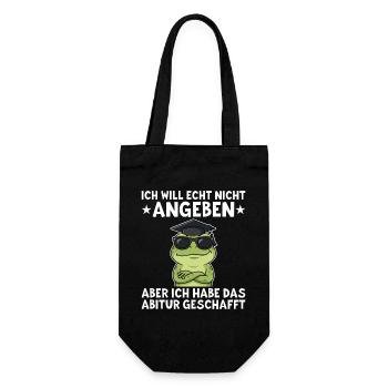Abitur Bestanden Frosch Abschluss Geschenk - Geschenkbeutel für Flaschen - Schwarz - Vorne